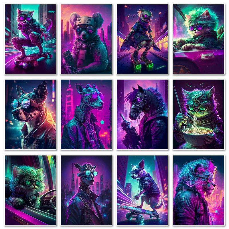 Resin Art Light - Nordic Punk Neon Light Future Animals