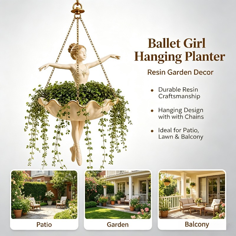 Resin Art Using Flowers - Decorative Ballerina Hanging Planter Hanging Basket