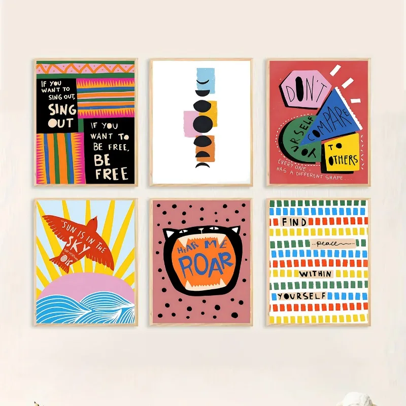 Resin Art Quote - Bohemian Colorful Poster Printed with Self-care