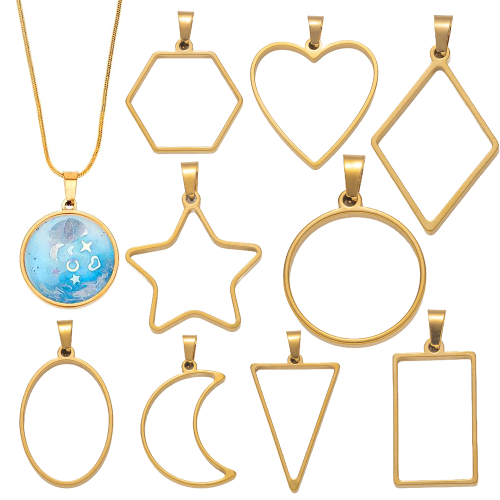 Resin Art Jewellery Kit - 5pcs Stainless Steel Open Back Resin