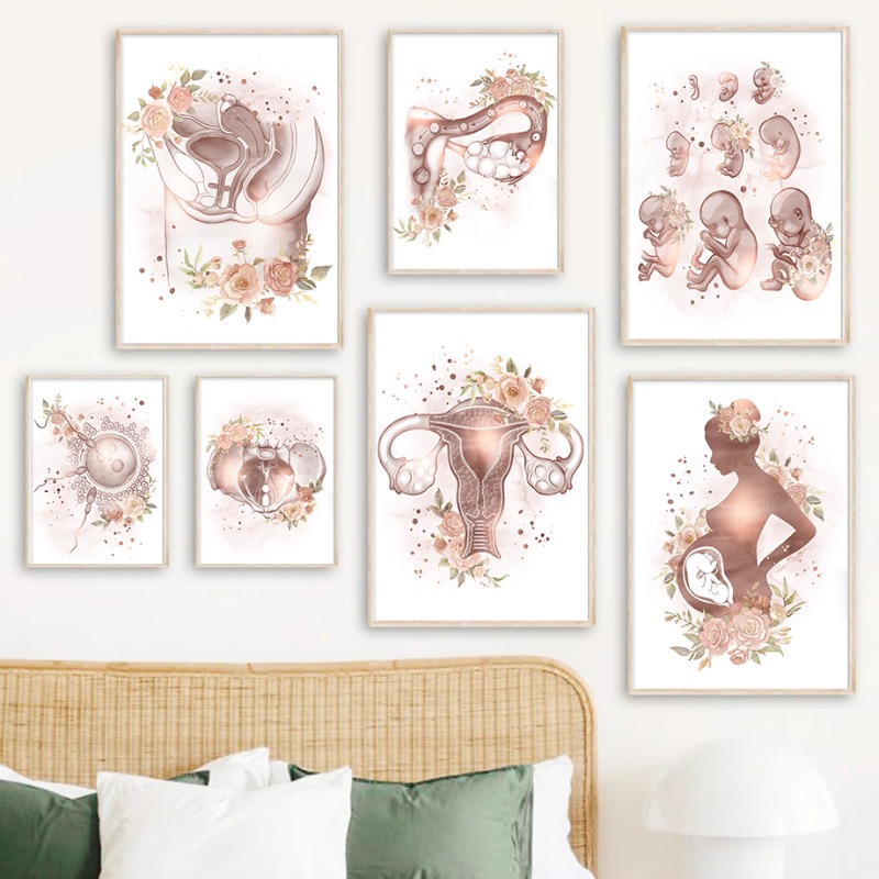 Resin Art Pregnancy - Gynecology Female Anatomy Fertility Pregnancy Posters
