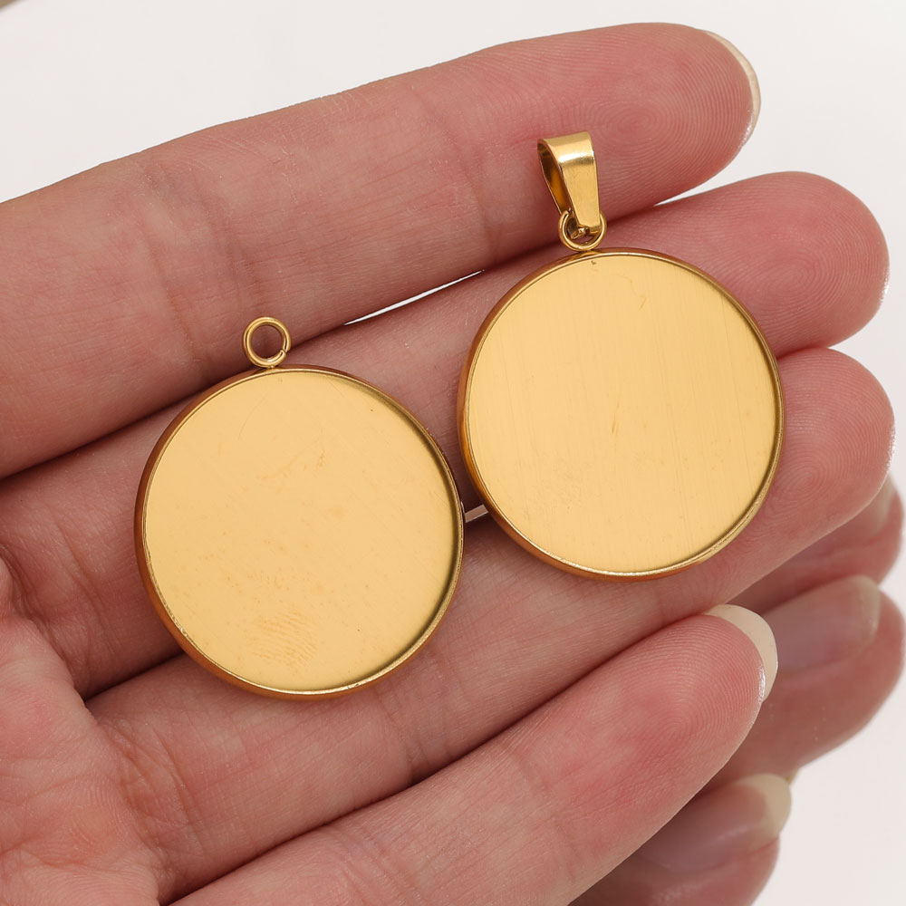 Resin Art Jewellery Kit - 10pcs Stainless Steel Gold Pendants Resin