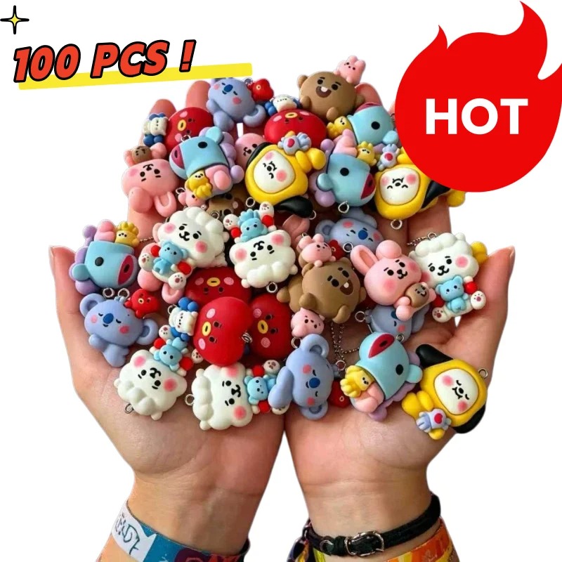 Resin Art Jewellery Kit - 7pcs BT21 Resin Cartoon Charm DIY