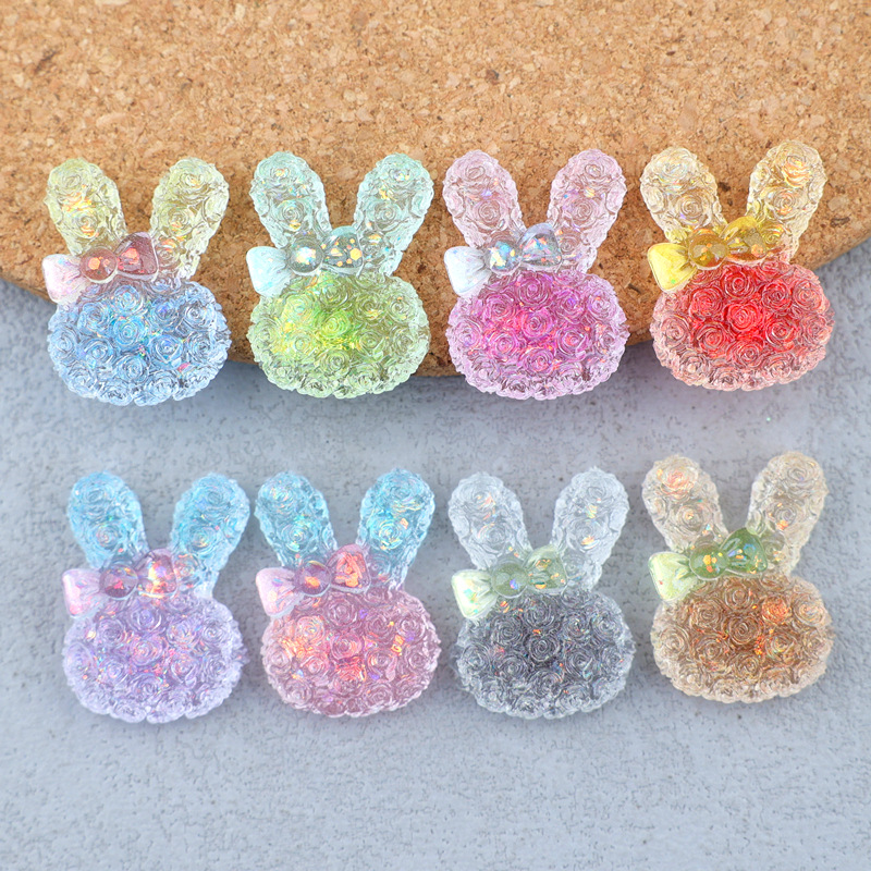 Resin Art Light - 5PCS 18*25mm Luminous Gradient Rabbit Resin
