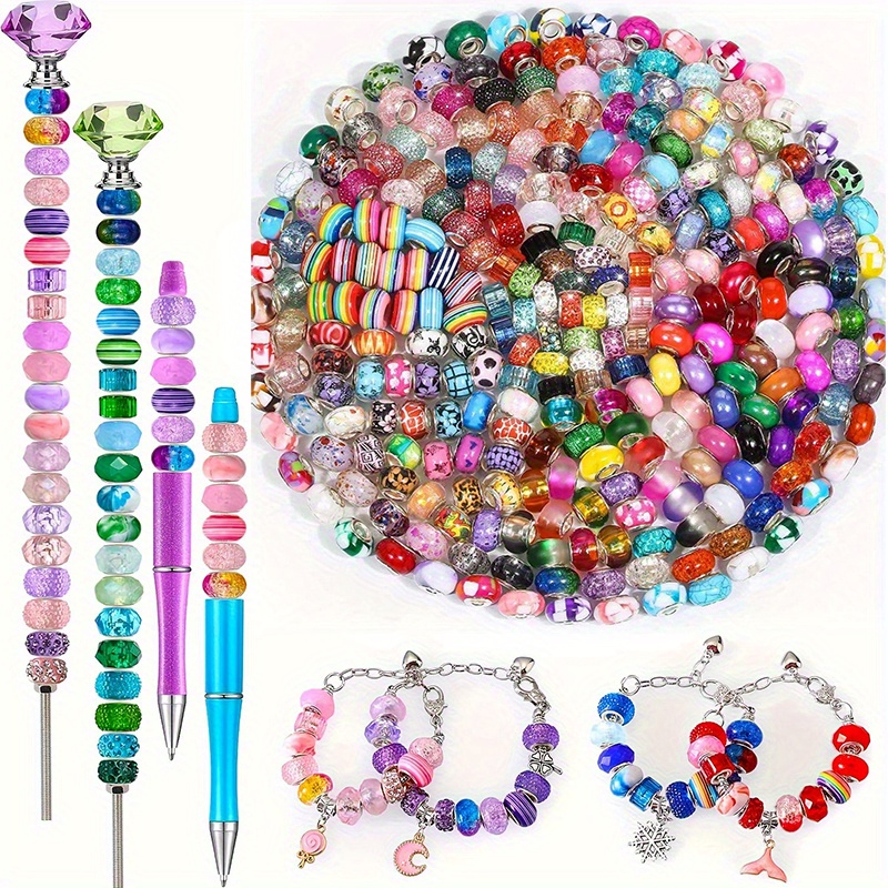 Resin Art Bracelet - 100 Pcs Mixed Color Large Hole