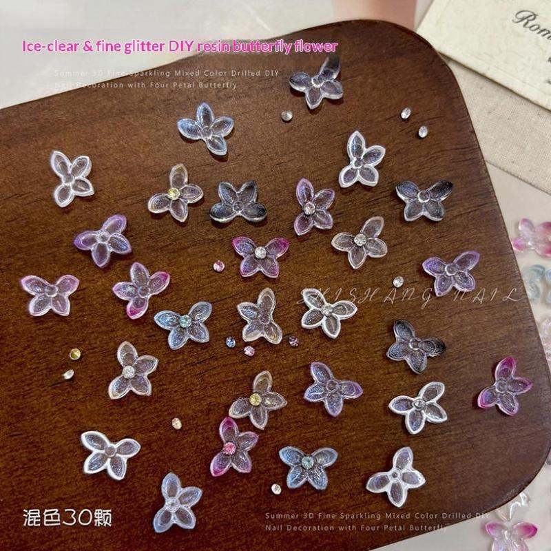 Resin Art Using Flowers - *3D Glitter Resin Nail Art Decorations