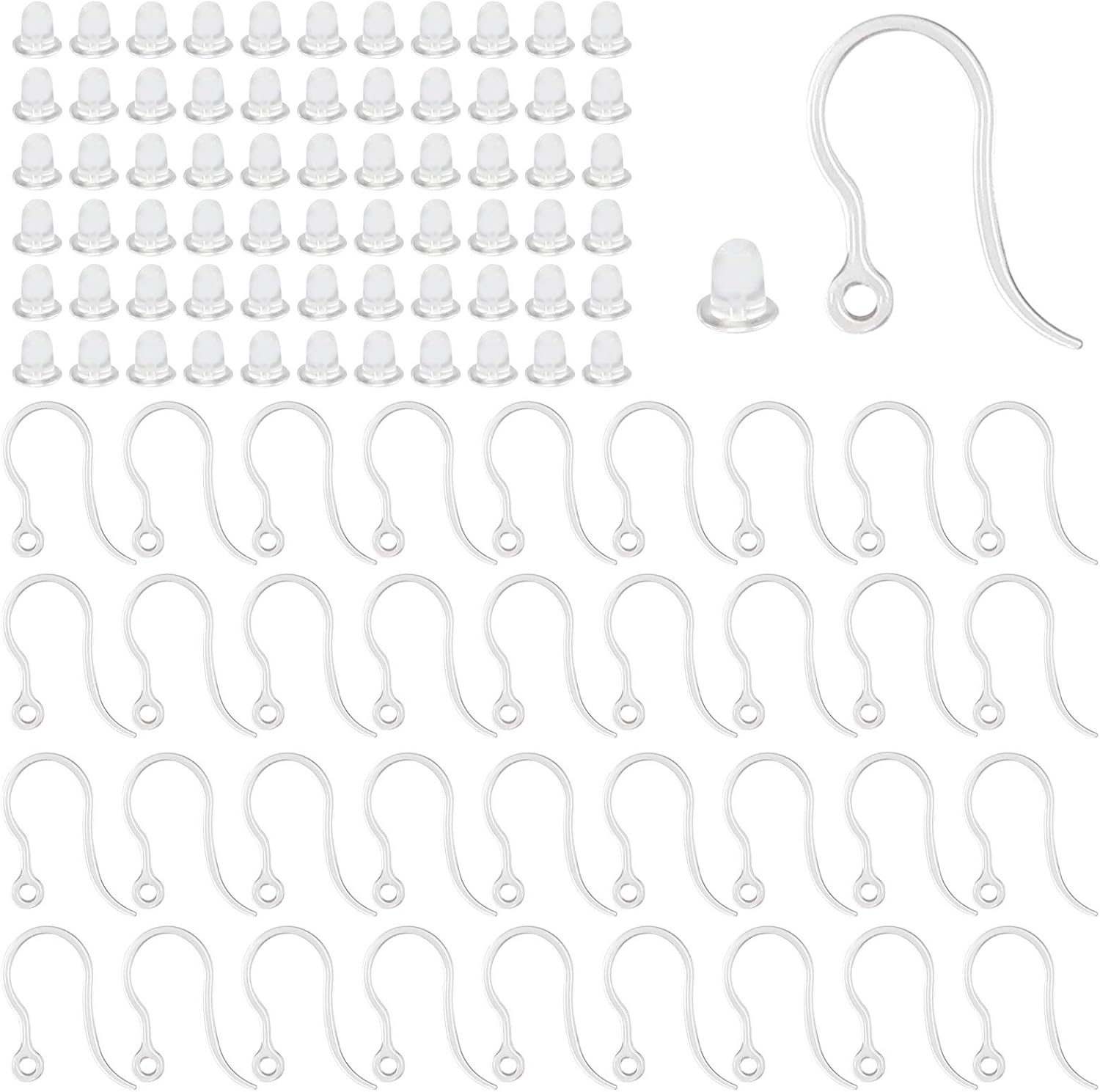 Resin Art Jewellery Kit - 40pcs Clear Plastic Earring Hooks Ear