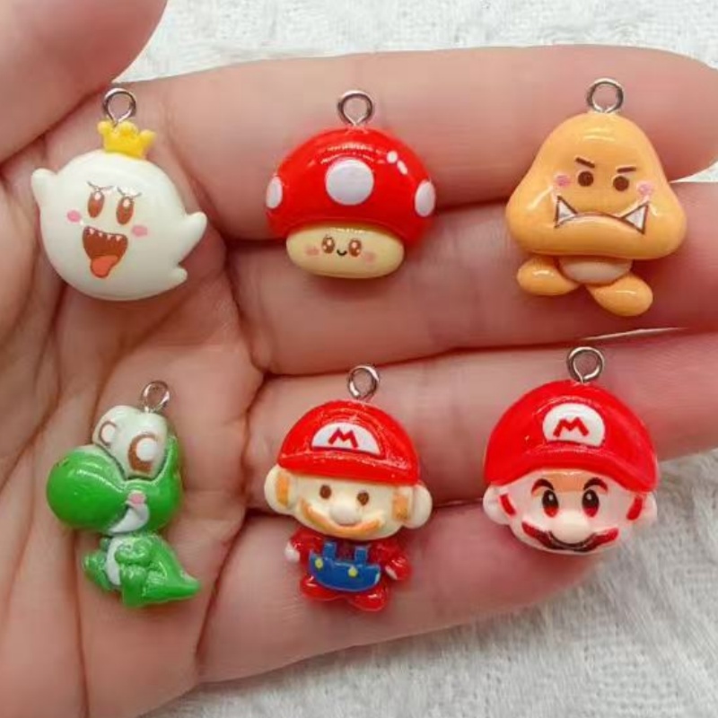 Resin Art Jewellery Kit - 10pcs resin cartoon pendant, DIY jewelry