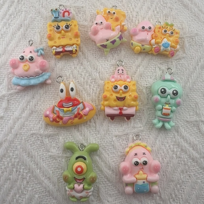 Resin Art Jewellery Kit - 10pcs cartoon resin pendant, DIY jewelry