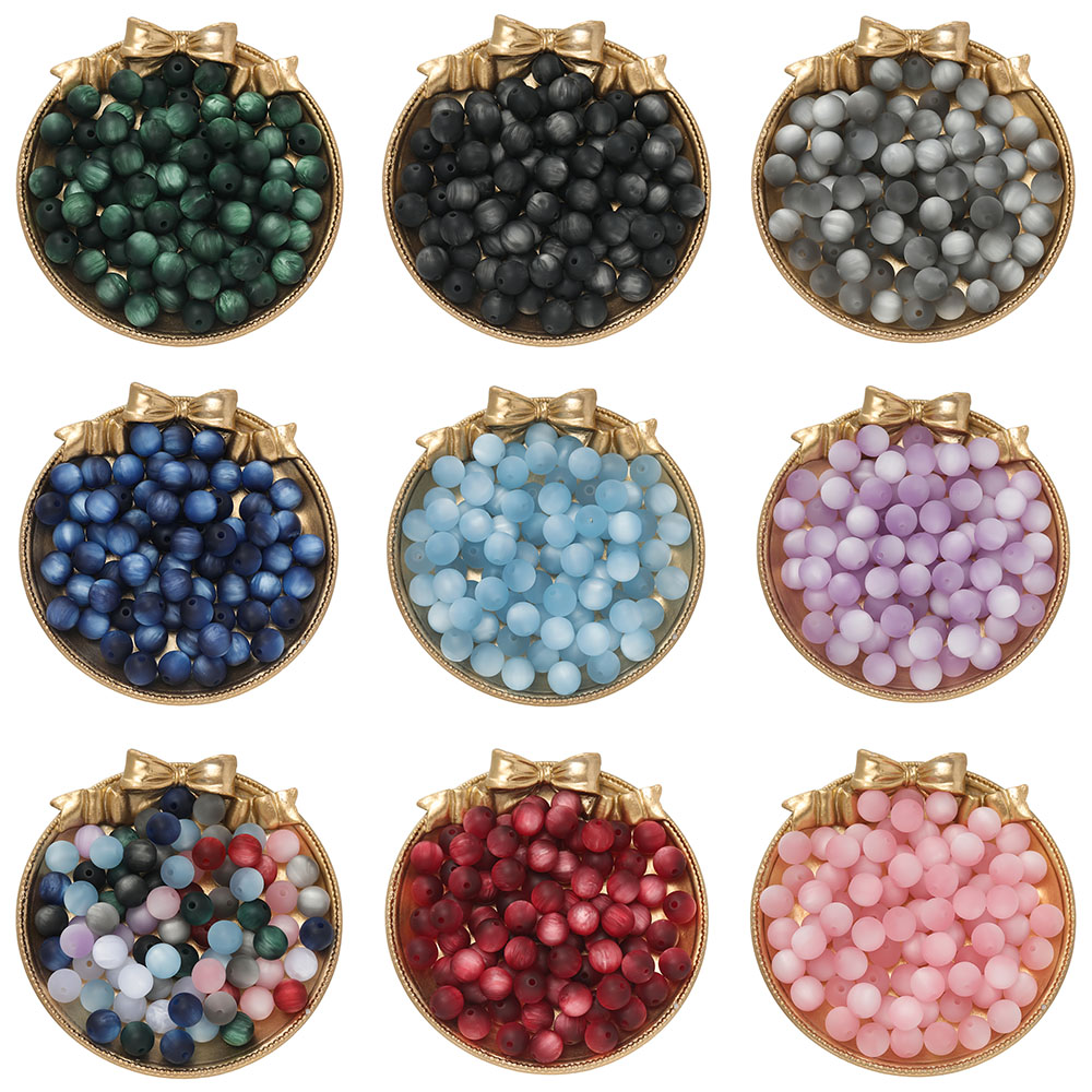 Resin Art Bracelet - 10pcs/Lot 8/10mm Resin Cat Eye Beads