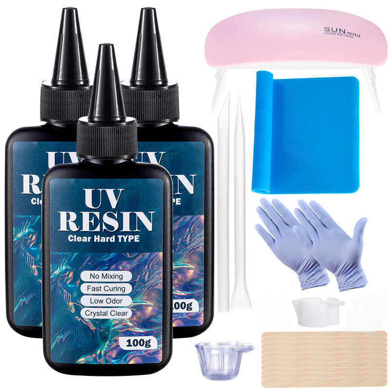 Resin Art Kit For Beginners - 100g/250g Clear UV Resin Hard Type