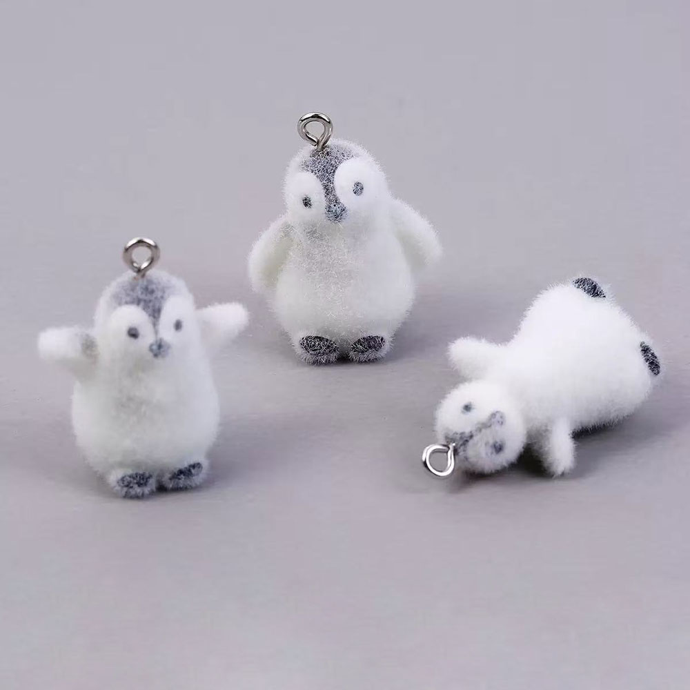 Resin Art Jewellery Kit - 5pcs Flocking Small Penguin Resin Charms