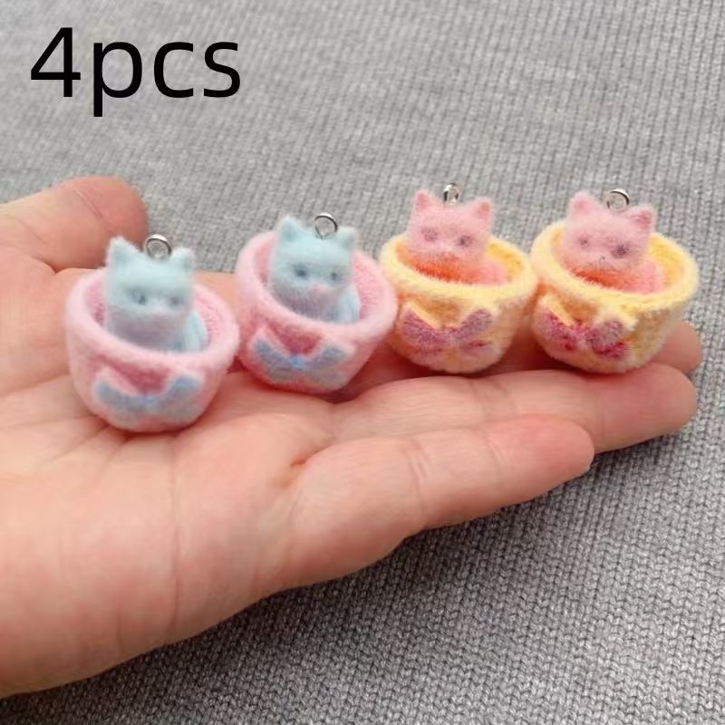4pcs 3D plush resin cat pendan - Resin Art Jewellery Kit recension och pris