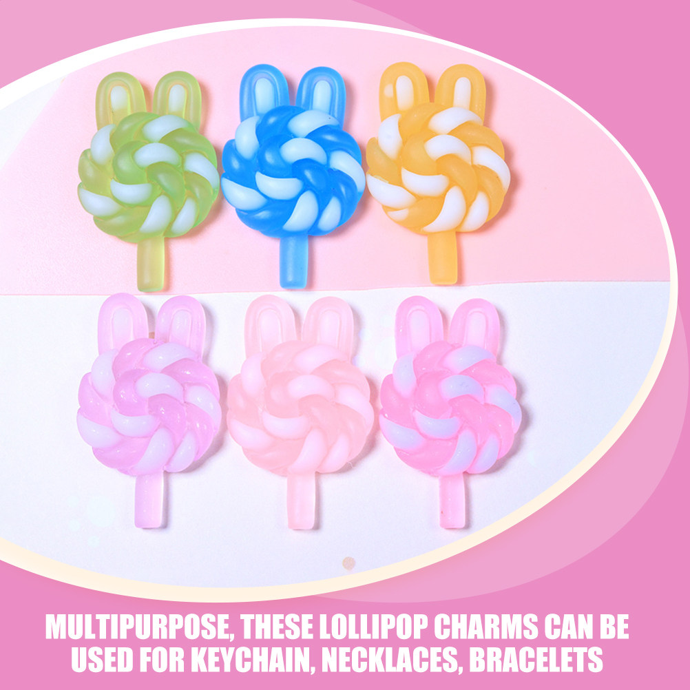 24Pcs Cute Cartoon Lollipop Ch - Resin Art Pendant recension och pris