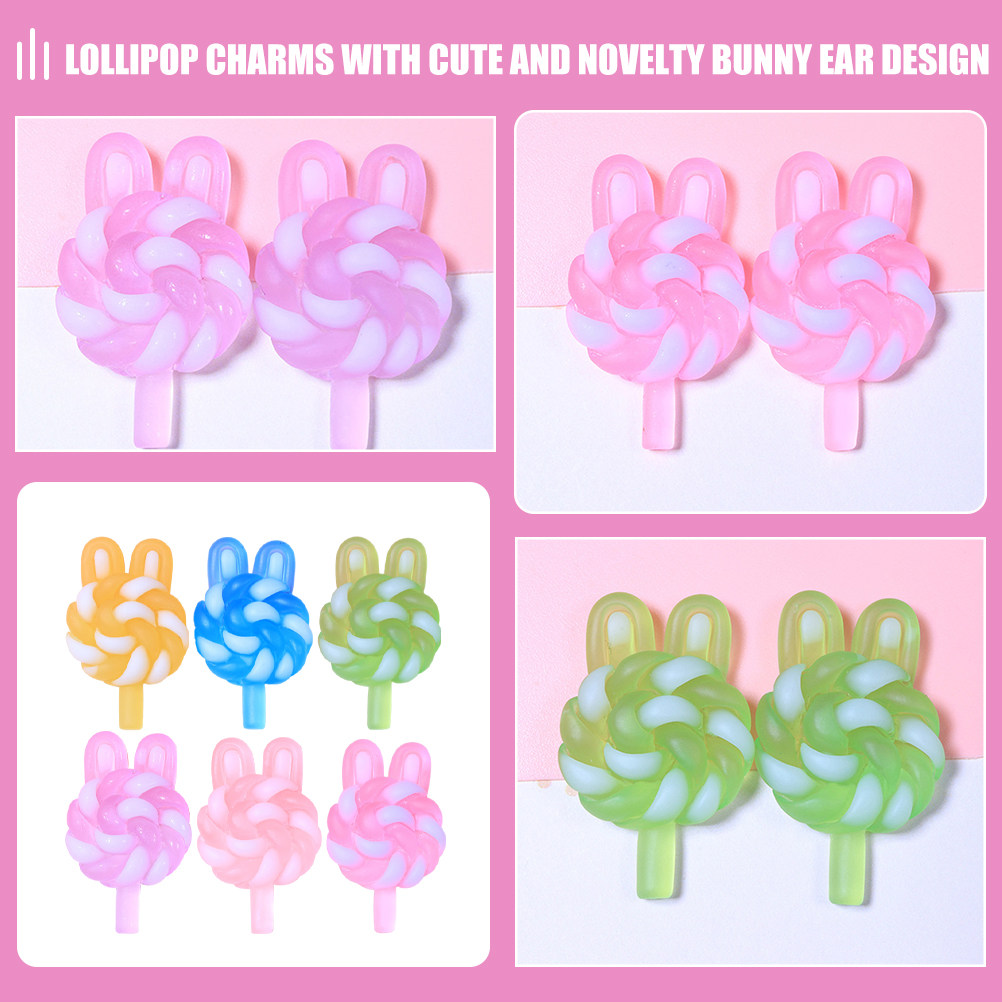 24Pcs Cute Cartoon Lollipop Ch - Resin Art Pendant recension och pris