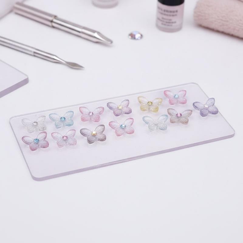 Shiny 3D Glitter Nail Art Char - Resin Art Using Flowers recension och pris