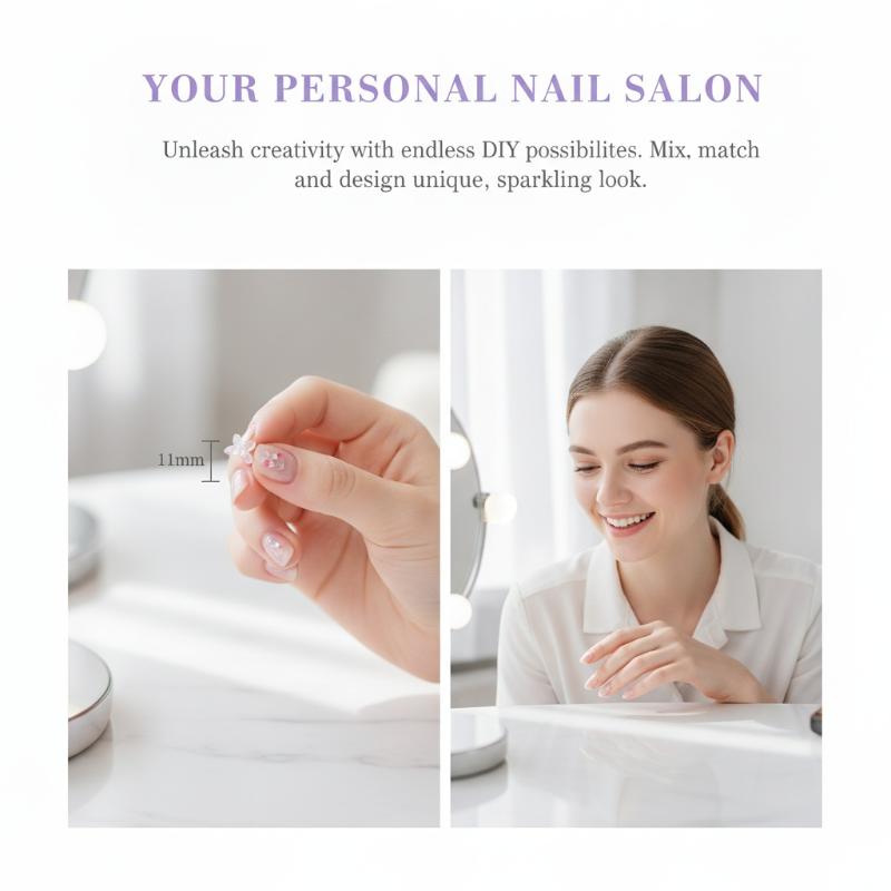 Shiny 3D Glitter Nail Art Char - Resin Art Using Flowers recension och pris