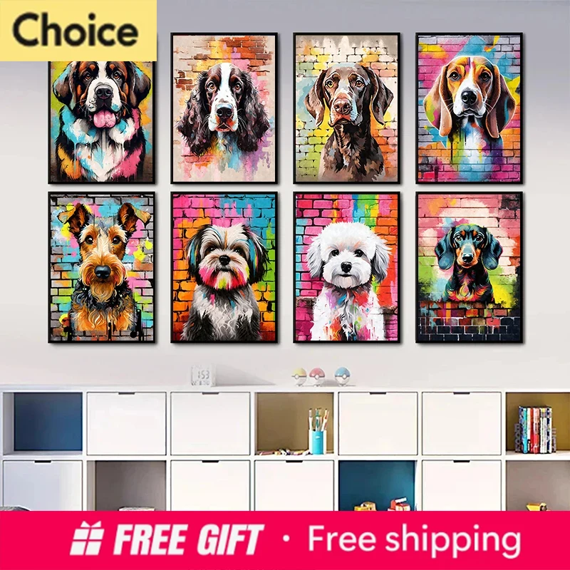 Cute Pet Dogs Graffiti Poster  - Resin Art For Kids recension och pris
