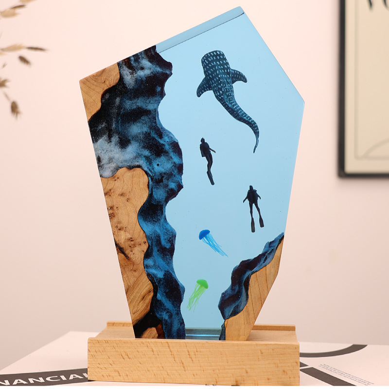Resin Cave Whale Diver Desktop - Resin Art Gift For Wedding recension och pris
