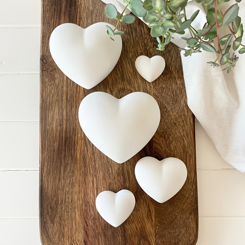 5pcs Heart-Shaped Gypsum Candl - Resin Art Heart recension och pris