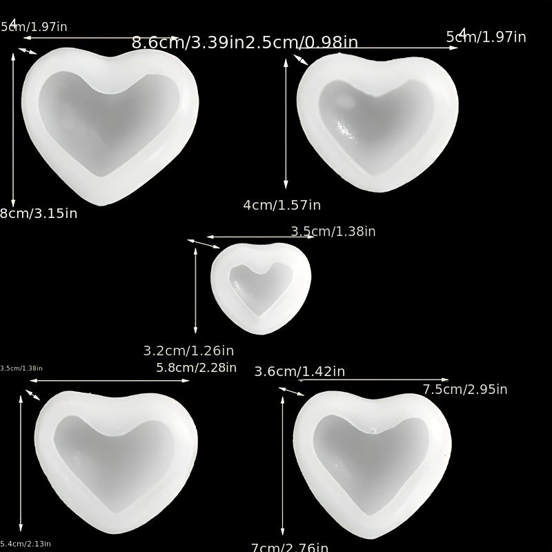 5pcs Heart-Shaped Gypsum Candl - Resin Art Heart recension och pris