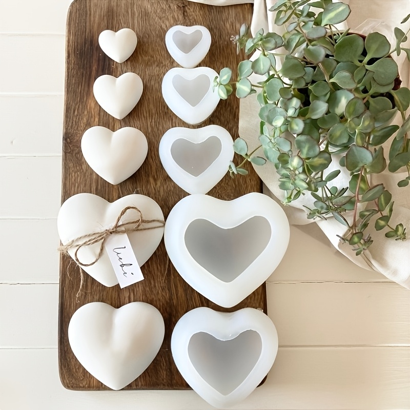 5pcs Heart-Shaped Gypsum Candl - Resin Art Heart recension och pris