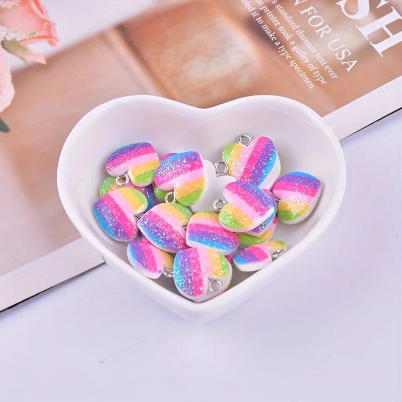 10Pcs Colorful Heart Resin Cha - Resin Art Jewellery Kit recension och pris