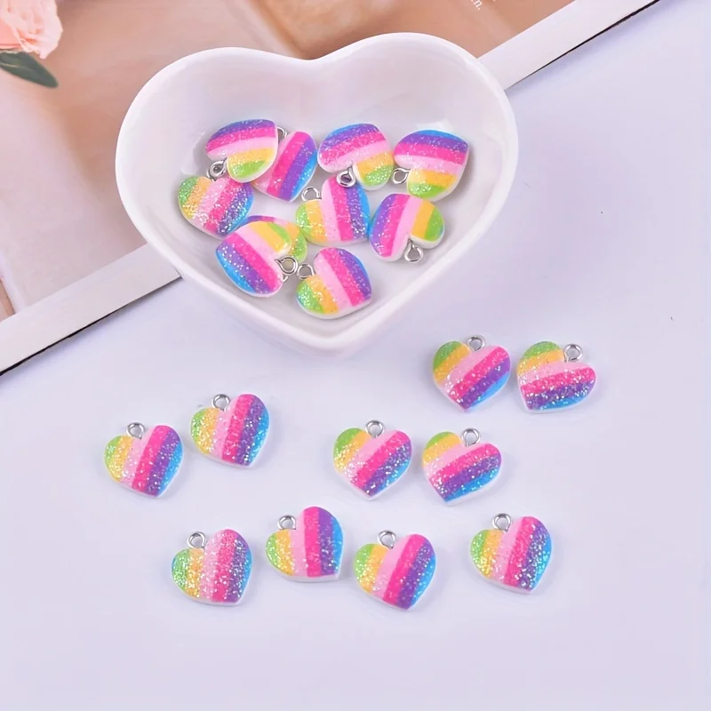10Pcs Colorful Heart Resin Cha - Resin Art Jewellery Kit recension och pris