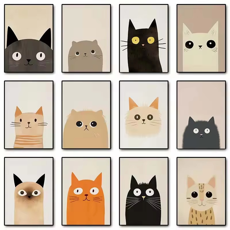 Minimalist Cute Cat Art Poster - Resin Art For Kids recension och pris
