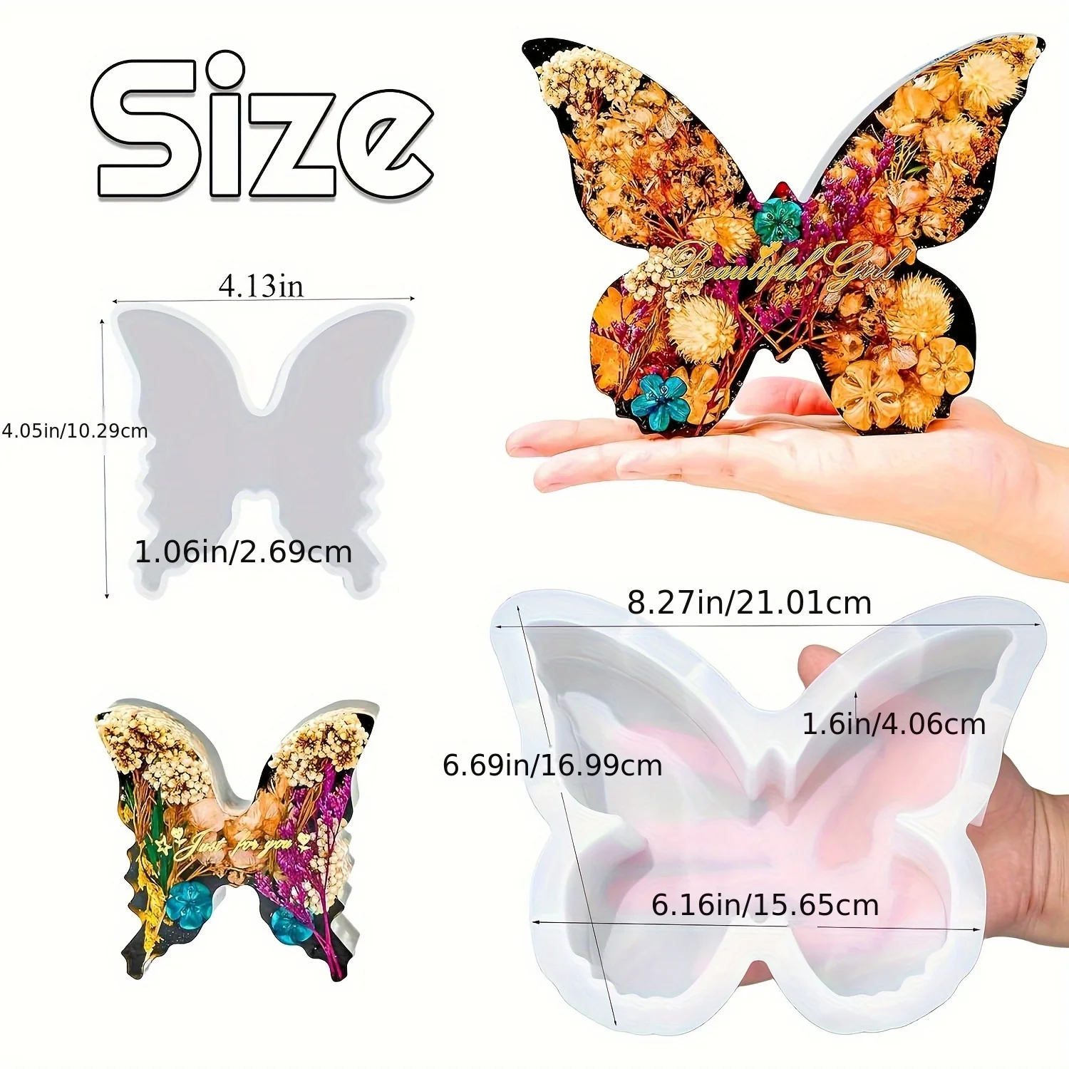 Two sizes of butterfly resin m - Resin Art Tools recension och pris