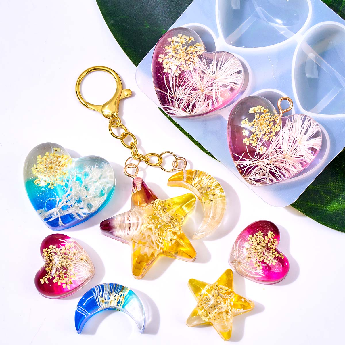 Heart Star Moon Pendant Silico - Resin Art Heart recension och pris