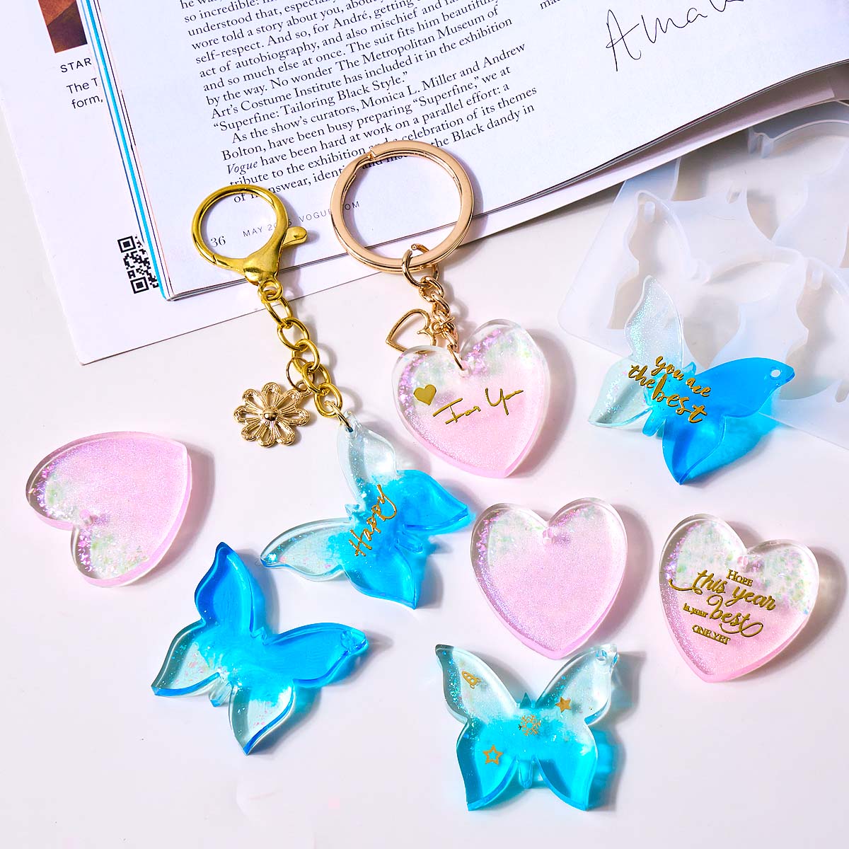 Six-hole with Holes Earring Si - Resin Art Heart recension och pris