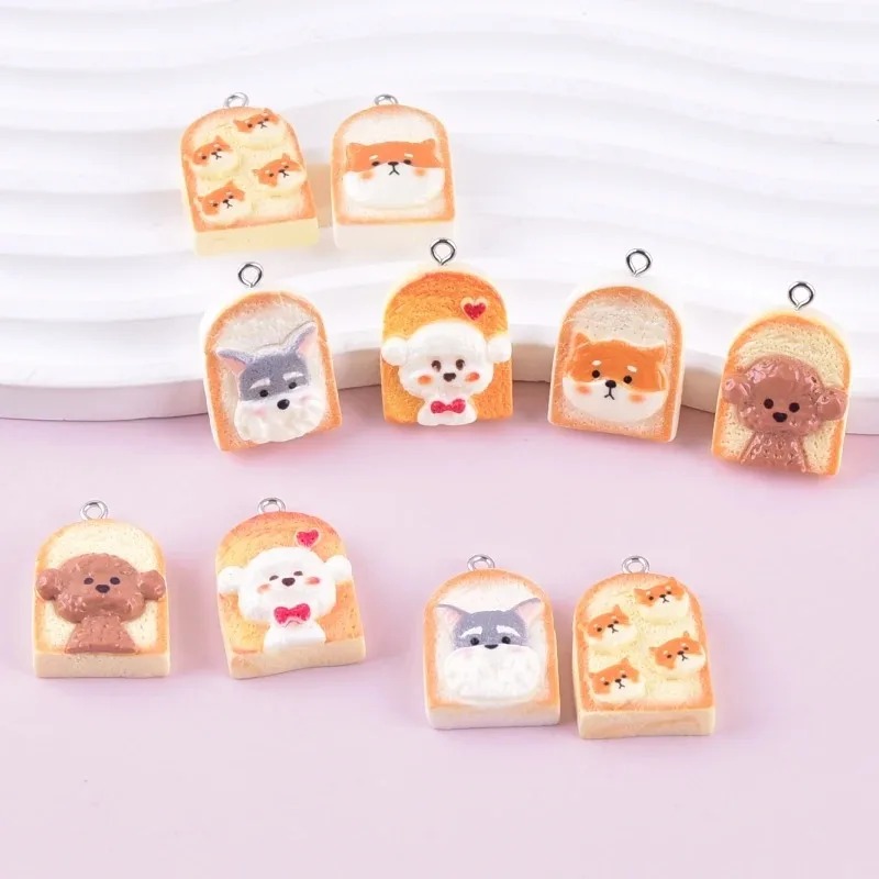 10Pcs Cute Toast Dog Resin Pen - Resin Art Pendant recension och pris