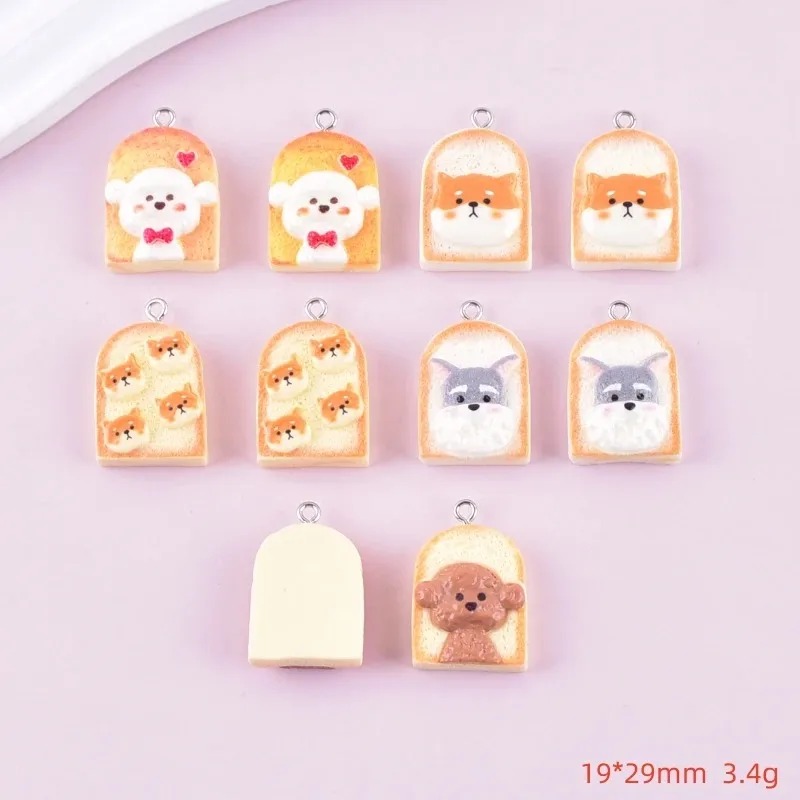 10Pcs Cute Toast Dog Resin Pen - Resin Art Pendant recension och pris