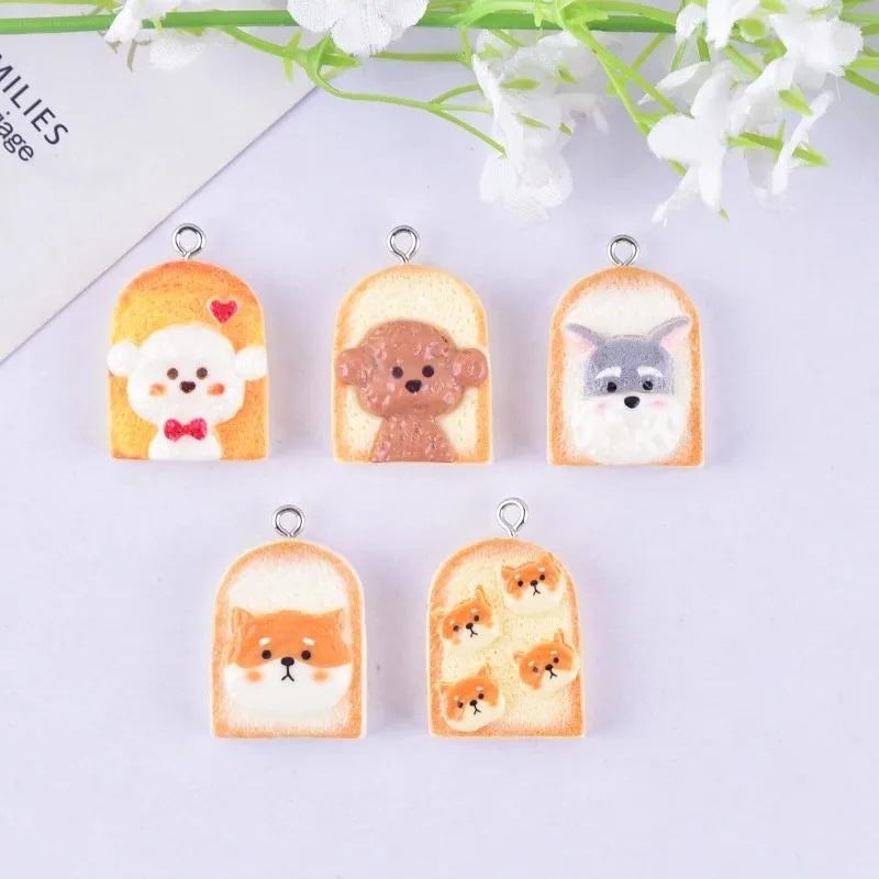10Pcs Cute Toast Dog Resin Pen - Resin Art Pendant recension och pris