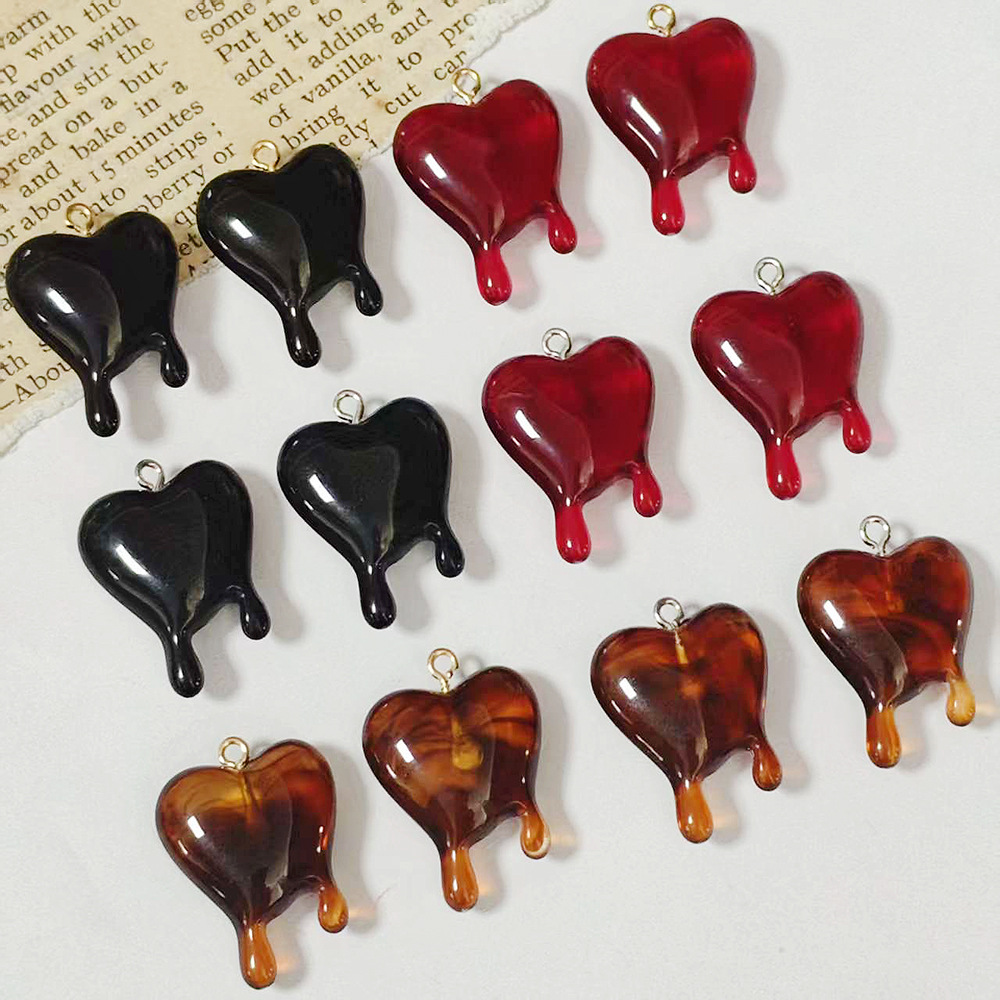 10pcs Drop Blood Heart-shaped  - Resin Art Heart recension och pris