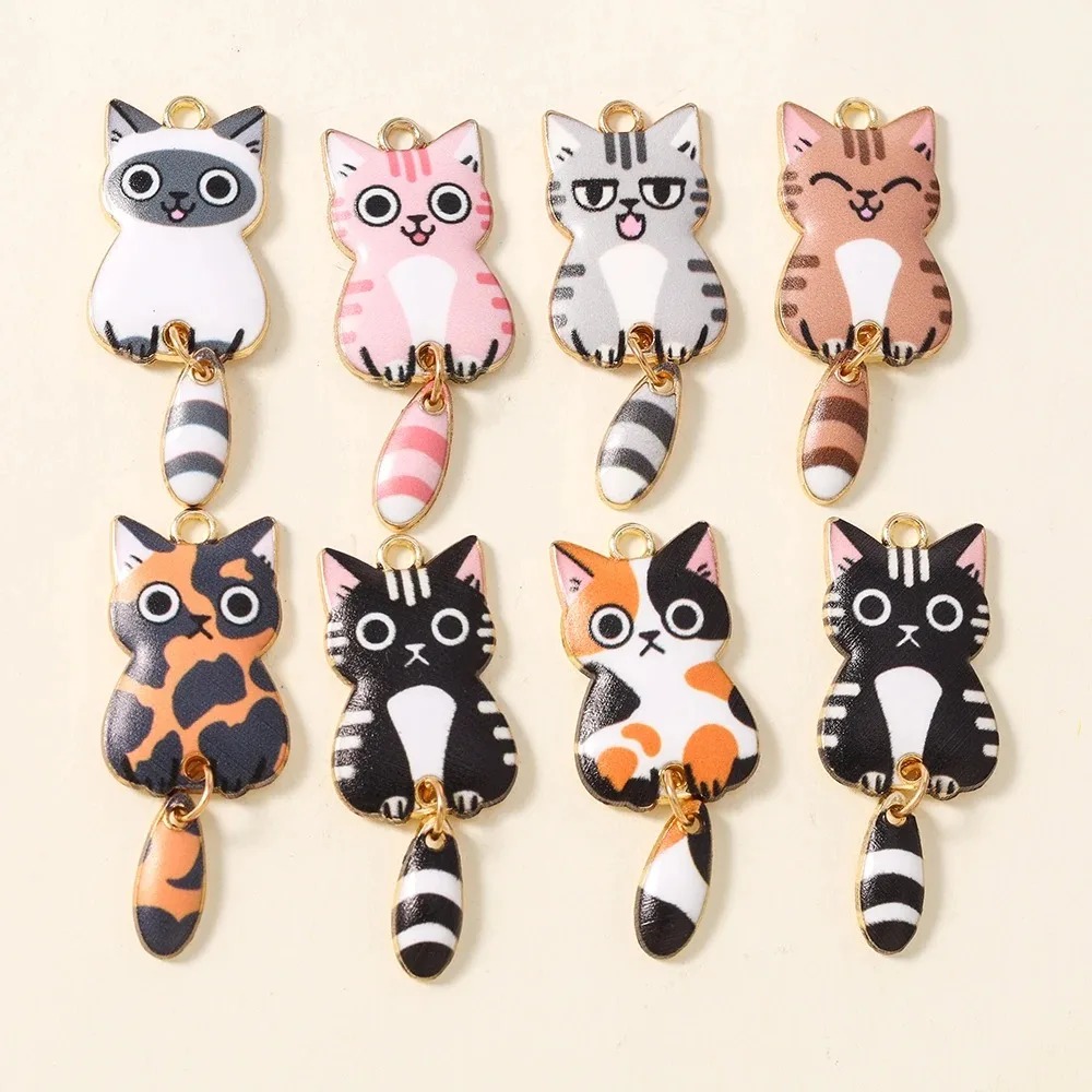 10Pcs 16×39mm Cute Cartoon Cat - Resin Art Jewellery Kit recension och pris