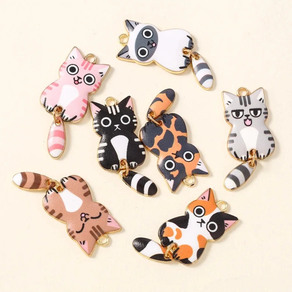 10Pcs 16×39mm Cute Cartoon Cat - Resin Art Jewellery Kit recension och pris