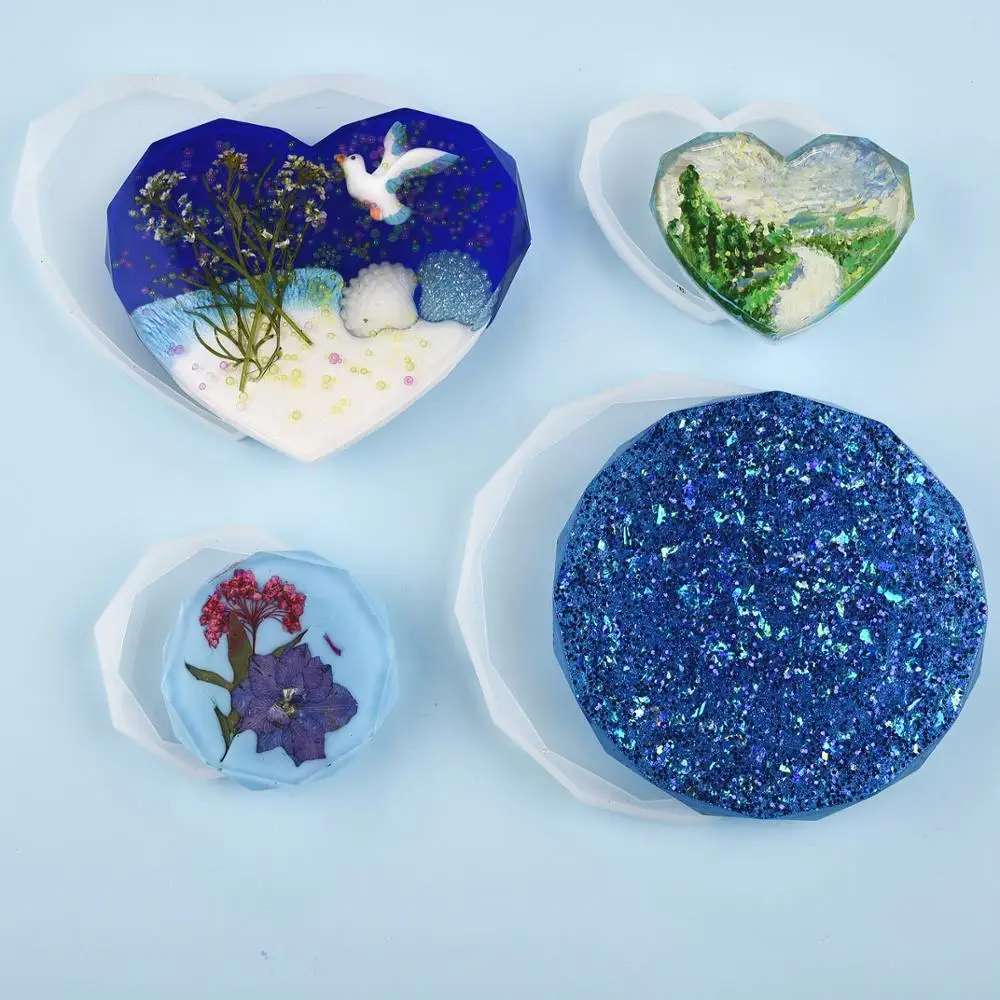 Resin Coaster Silicone Mold Ca - Resin Art Heart recension och pris