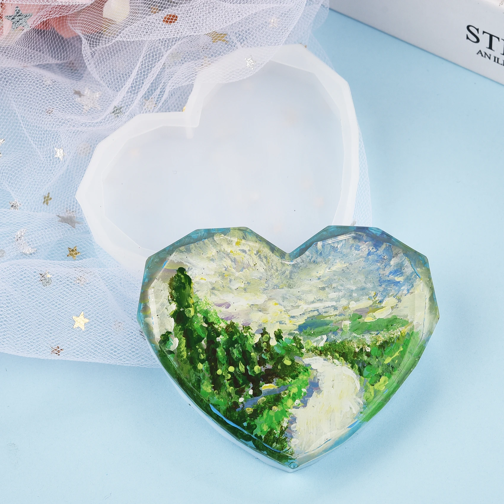 Resin Coaster Silicone Mold Ca - Resin Art Heart recension och pris