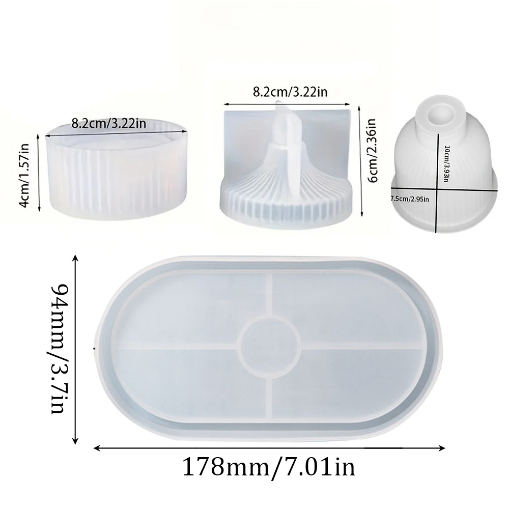 4pcs Silicone Molds Oval Tray  - Resin Art Tools recension och pris