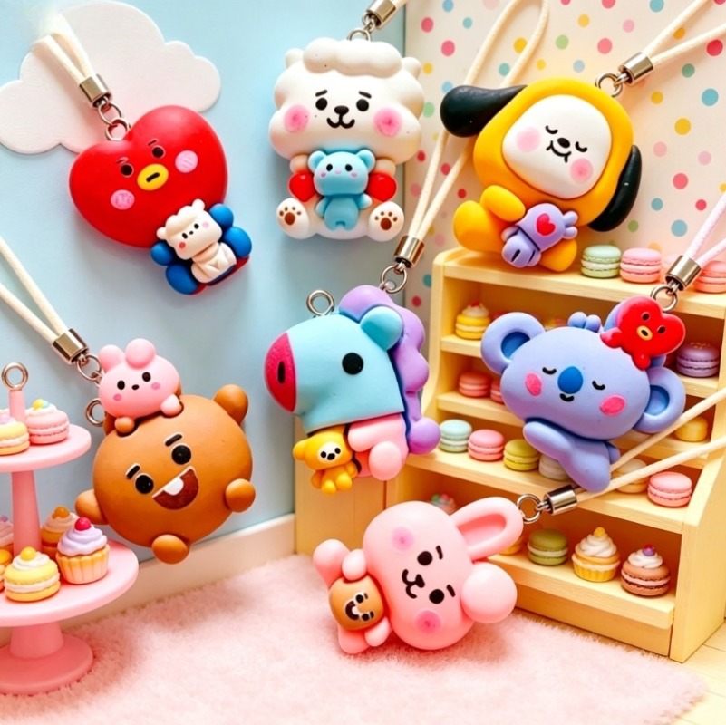 7pcs BT21 Resin Cartoon Charm  - Resin Art Jewellery Kit recension och pris