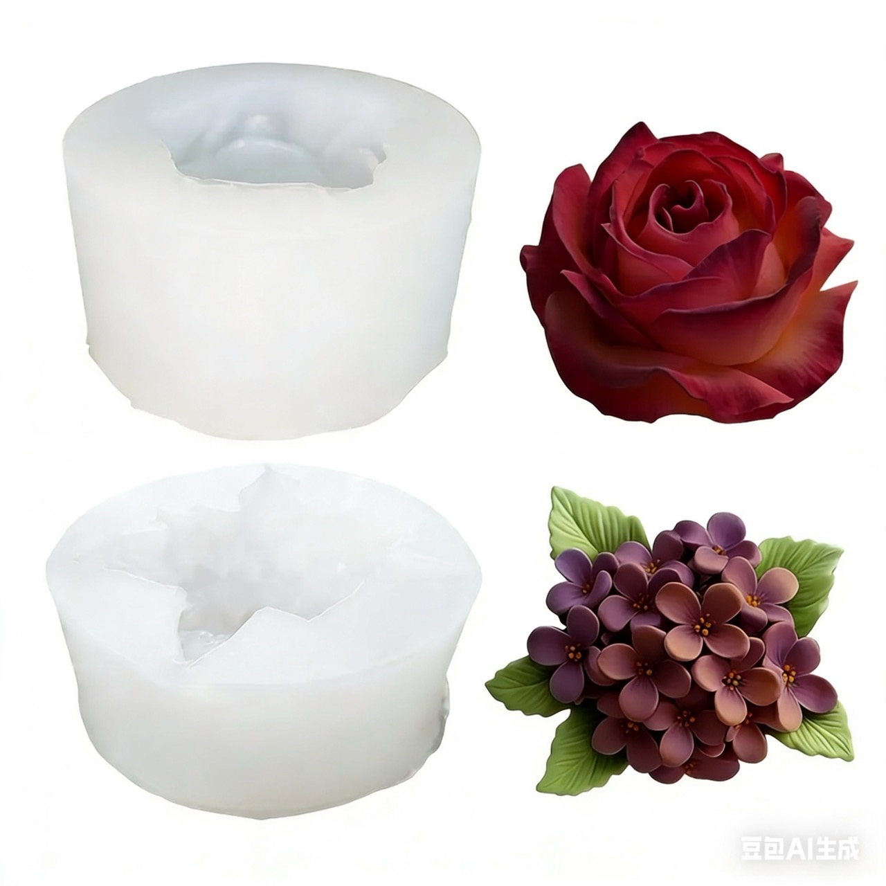 2-Piece 3D Rose and Lilac Sili - Resin Art Gift For Wedding recension och pris