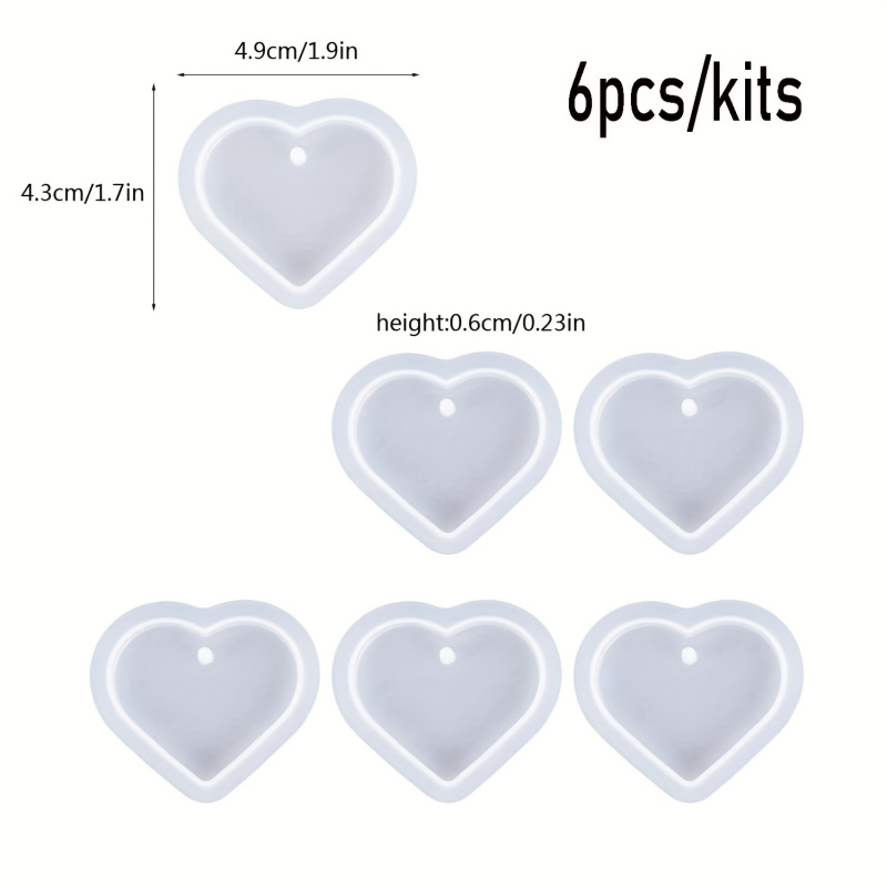 6Heart-shaped resin mold set,  - Resin Art Heart recension och pris