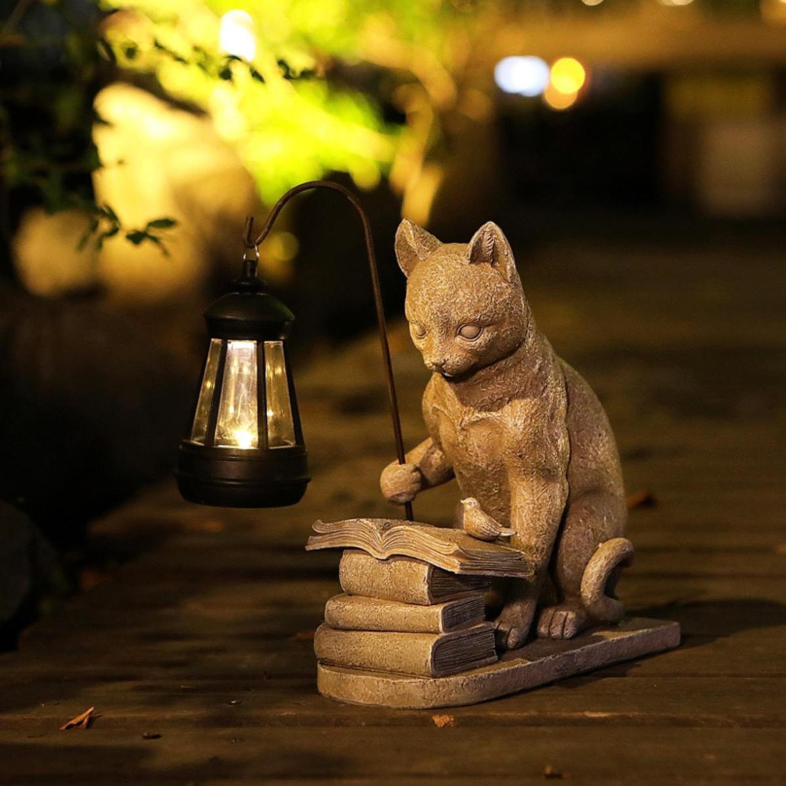 Cat Solar Garden Mini Statue S - Resin Art Light recension och pris