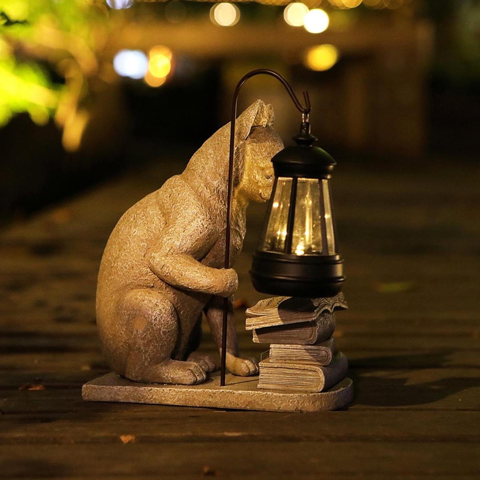 Cat Solar Garden Mini Statue S - Resin Art Light recension och pris