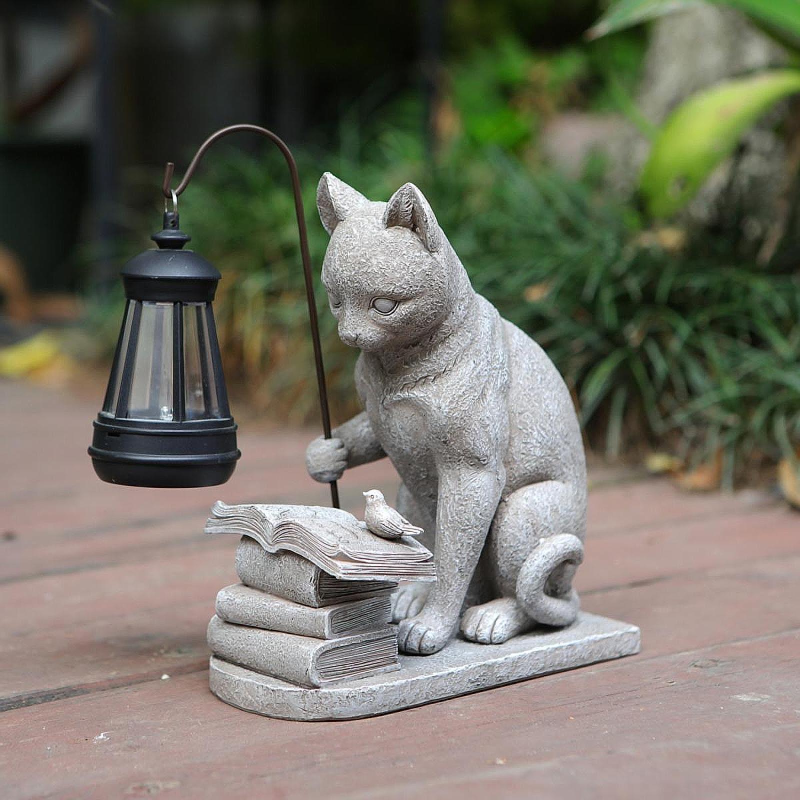 Cat Solar Garden Mini Statue S - Resin Art Light recension och pris