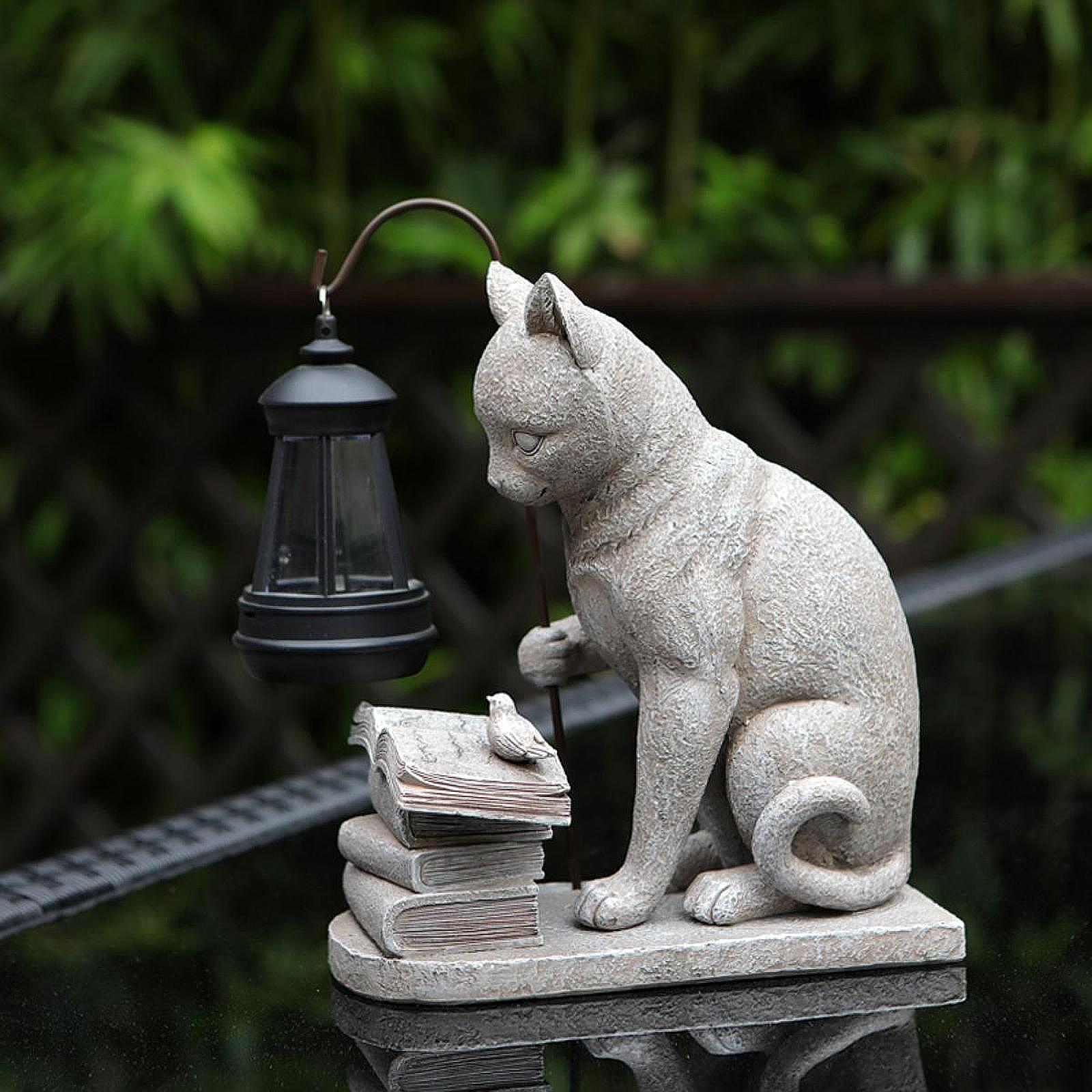 Cat Solar Garden Mini Statue S - Resin Art Light recension och pris