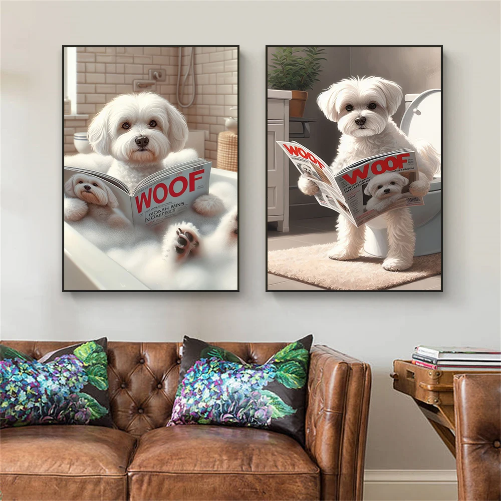 Funny Bathroom Maltese Dog Toi - Resin Art For Kids recension och pris