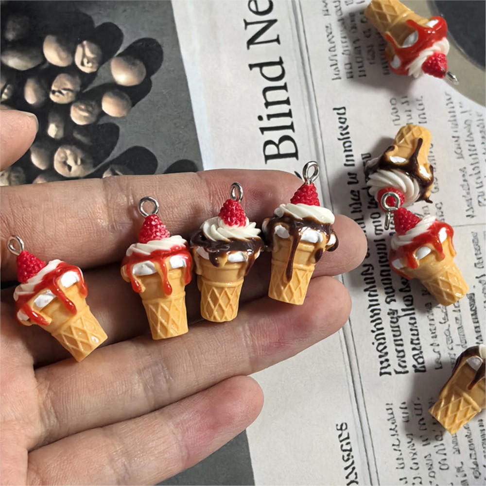 10Pcs Cute 3D Simulation Food  - Resin Art Pendant recension och pris